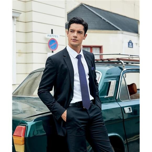 Ties for Men Silk Extra Long Tie & Pocket Square Classic Plaid Checkered 63 inch - Picture 6 of 7